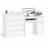 Компьютерный стол Мори МС-1 правый с комодом 4-ре ящика цвет белый Компьютерный стол Мори МС-1 правый с комодом 4-ре ящика цвет белый