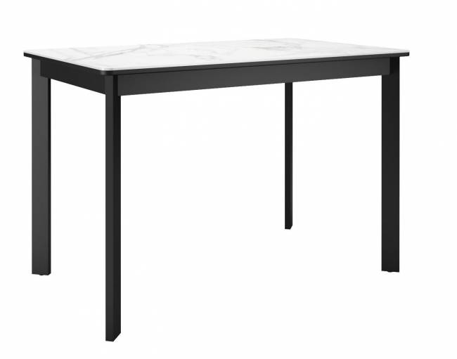 Стол DikLine LK110 Керамика Белый мрамор/подстолье черное/опоры черные Стол DikLine LK110 Керамика Белый мрамор/подстолье черное/опоры черные