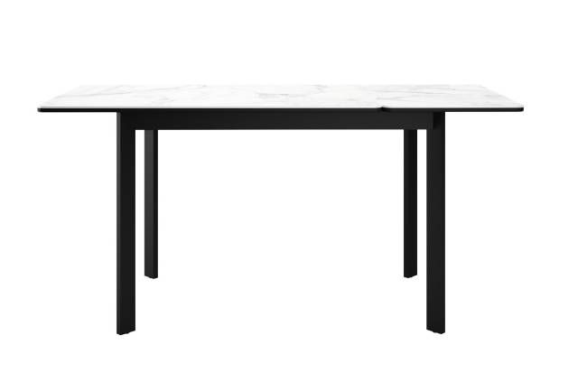Стол DikLine LK110 Керамика Белый мрамор/подстолье черное/опоры черные Стол DikLine LK110 Керамика Белый мрамор/подстолье черное/опоры черные