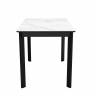 Стол DikLine LK110 Керамика Белый мрамор/подстолье черное/опоры черные Стол DikLine LK110 Керамика Белый мрамор/подстолье черное/опоры черные
