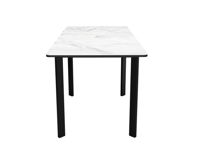 Стол DikLine LK110 Керамика Белый мрамор/подстолье черное/опоры черные Стол DikLine LK110 Керамика Белый мрамор/подстолье черное/опоры черные