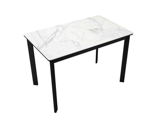 Стол DikLine LK110 Керамика Белый мрамор/подстолье черное/опоры черные Стол DikLine LK110 Керамика Белый мрамор/подстолье черное/опоры черные