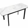 Стол DikLine LK110 Керамика Белый мрамор/подстолье черное/опоры черные Стол DikLine LK110 Керамика Белый мрамор/подстолье черное/опоры черные