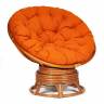 Кресло-качалка PAPASAN/ПАПАСАН w 23/01 B /с подушкой/ 115х78х104 см, Cognac (коньяк), ткань Оранжевый, С 23 Cognac (коньяк)