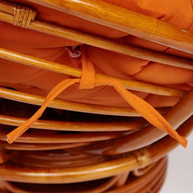 Кресло-качалка PAPASAN/ПАПАСАН w 23/01 B /с подушкой/ 115х78х104 см, Cognac (коньяк), ткань Оранжевый, С 23 Cognac (коньяк)