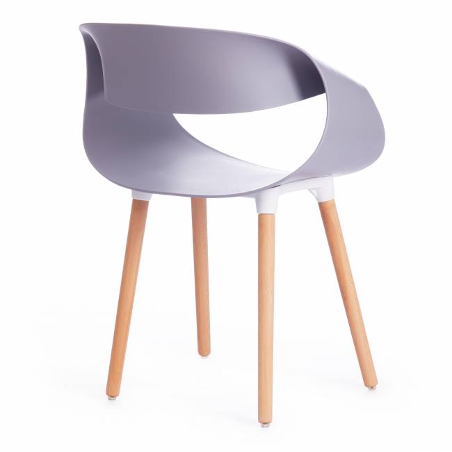 Стул QXX (mod. C1058-1) пластик/дерево, 60 х 53 х 81 см, Grey (серый) 92717 / натуральный (Комплект из 4 шт.) серый пластик/дерево