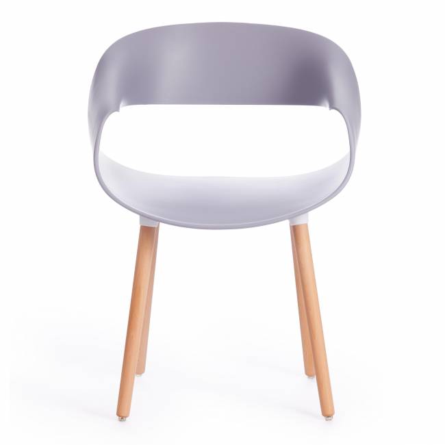 Стул QXX (mod. C1058-1) пластик/дерево, 60 х 53 х 81 см, Grey (серый) 92717 / натуральный (Комплект из 4 шт.) серый пластик/дерево