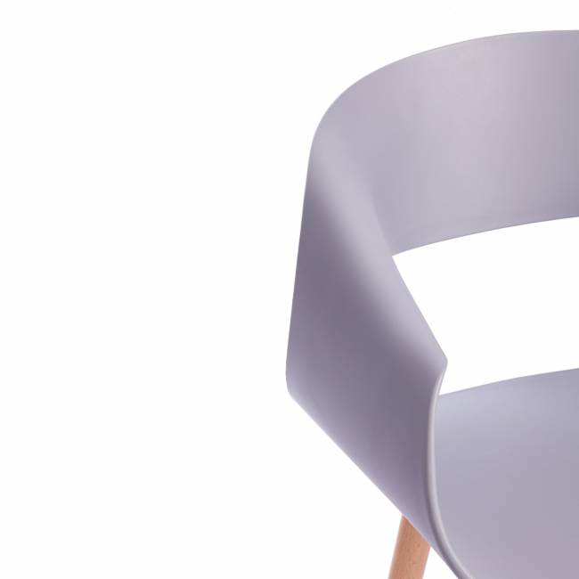 Стул QXX (mod. C1058-1) пластик/дерево, 60 х 53 х 81 см, Grey (серый) 92717 / натуральный (Комплект из 4 шт.) серый пластик/дерево