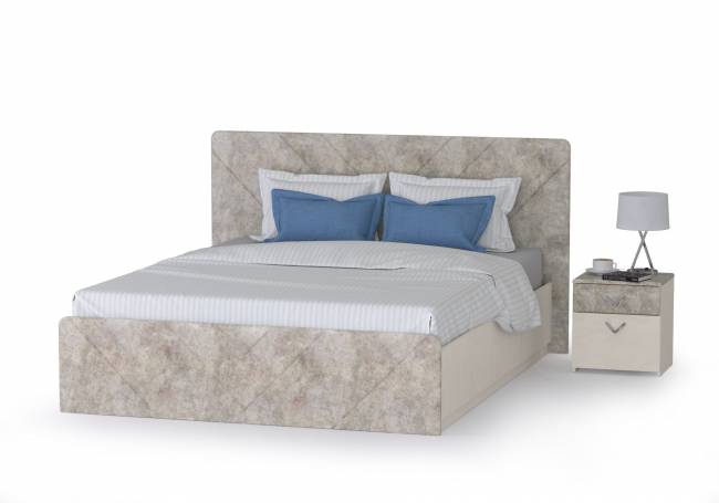 Кровать 1600 с подъёмным ортопедическим основанием и тумбочкой Амели 11.31 цвет шёлковый камень/бетон чикаго беж Кровать 1600 с подъёмным ортопедическим основанием и тумбочкой Амели 11.31 цвет шёлковый камень/бетон чикаго беж
