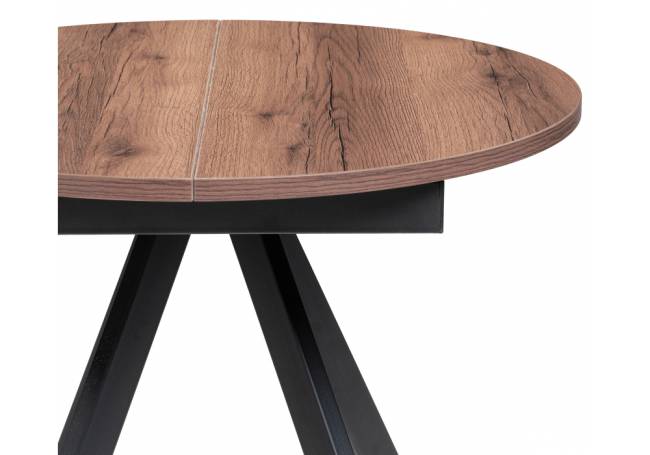 Стол деревянный Трейси 90(120)х90х75 дуб делано темный / черный