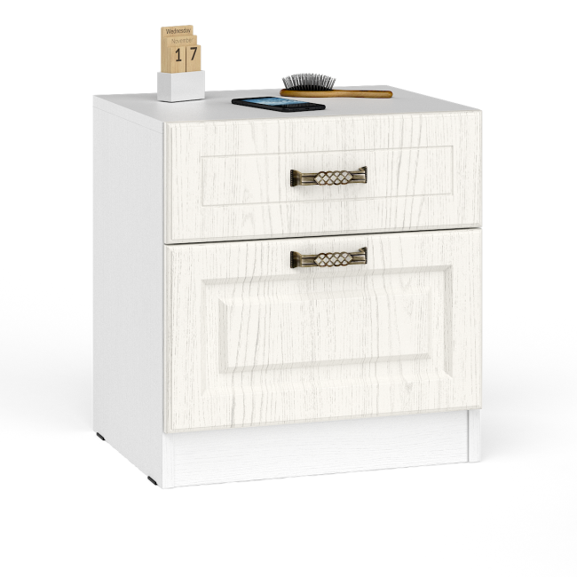 Кровать 1600 Ливерпуль с основанием и двумя тумбами цвет ясень ваниль/белый Кровать 1600 Ливерпуль с основанием и двумя тумбами цвет ясень ваниль/белый