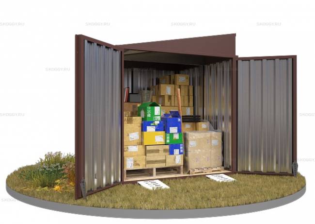 Хозблок SKOGGY секционный с односкатной крышей 2 х 2 м, шоколадный