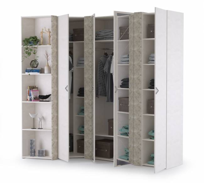 Набор шкафов Амели Моби № 1 цвет шёлковый камень/бетон чикаго беж Набор шкафов Амели Моби № 1 цвет шёлковый камень/бетон чикаго беж