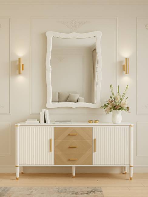 Зеркало навесное Берже 23 белый ясень 97 см х 67 см