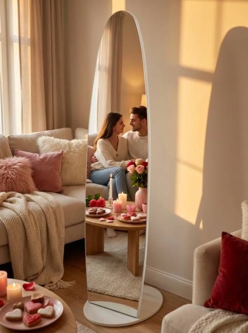 Зеркало напольное Стелла 1 белый 157,8 см х 40,4 см