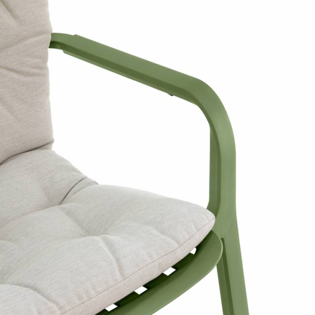 Кресло-качалка пластиковое с подушкой Folio агава, бежевый 720х810-925х1190-1125 мм