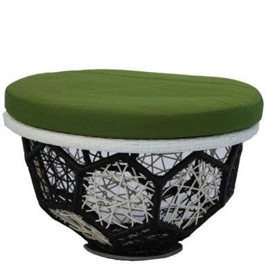 Пуфик "Вена Комфорт", из искусственного ротанга, черный, белый, зеленый