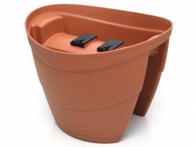 Горшок-цветочница LILAC для перил, коричневый