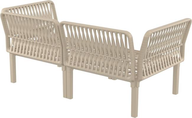 Диван пластиковый двухместный с подушками Portofino Lounge бежевый, темно-серый 1600х800х690 мм