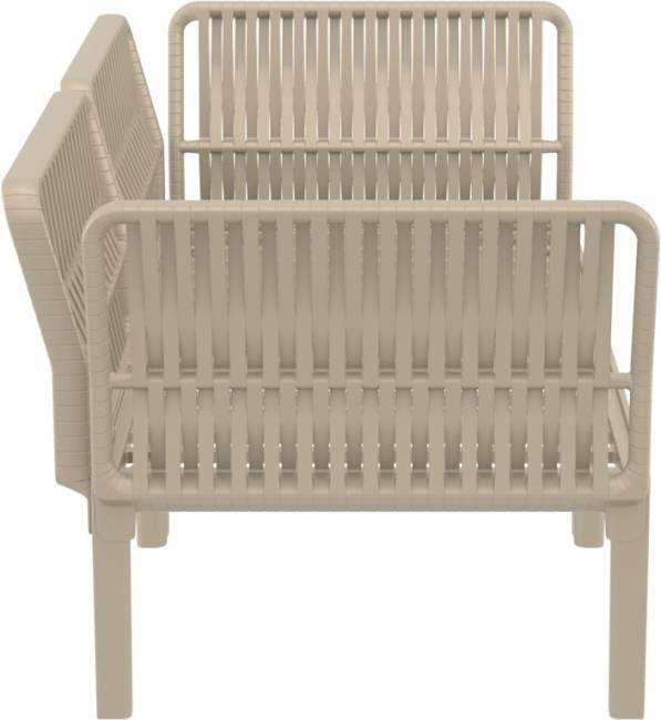 Диван пластиковый двухместный с подушками Portofino Lounge бежевый, темно-серый 1600х800х690 мм