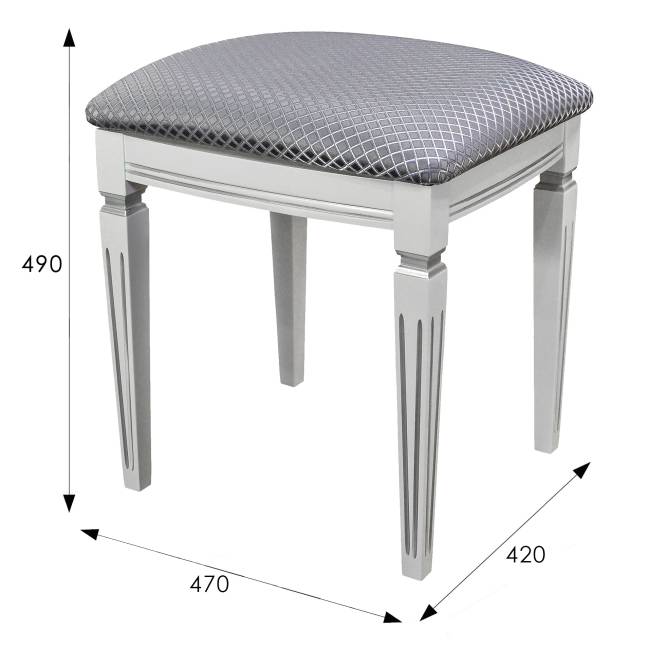 Банкетка Васко В 107Н белый/серебро, Атина серебро