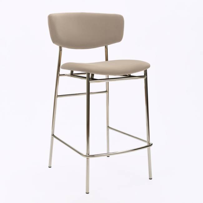 Дизайнерский полубарный стул Marko латте, основание хром Дизайнерский полубарный стул Marko латте, основание хром