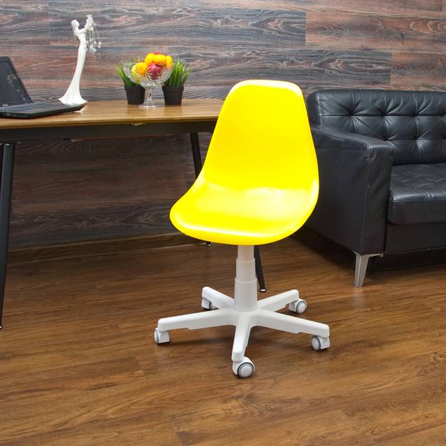 Кресло компьютерное Смузи белый/горчичный Кресло компьютерное Смузи белый/горчичный