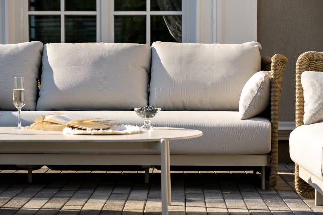 "Аликанте" лаунж-зона из искусственного ротанга, цвет соломенный (К)