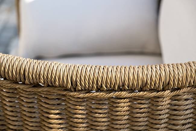 "Аликанте" лаунж-зона из искусственного ротанга, цвет соломенный (К)