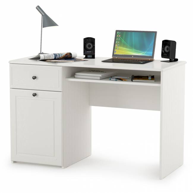 Стол письменный Роуз 12.148 цвет белый с тиснением поры дерева/ясень ваниль Стол письменный Роуз 12.148 цвет белый с тиснением поры дерева/ясень ваниль