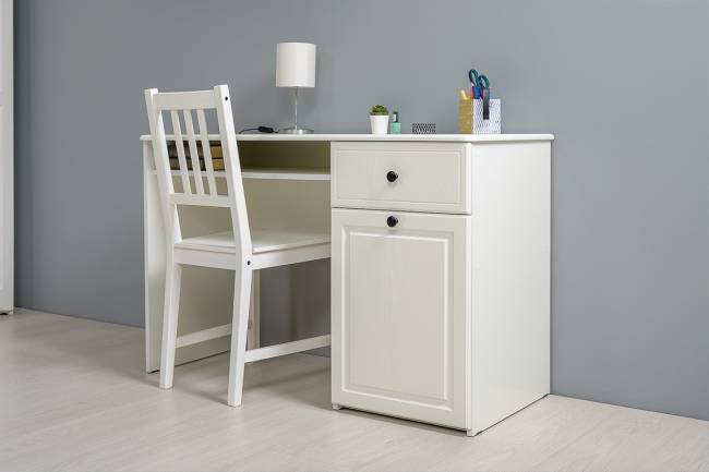 Стол письменный Роуз 12.148 цвет белый с тиснением поры дерева/ясень ваниль Стол письменный Роуз 12.148 цвет белый с тиснением поры дерева/ясень ваниль