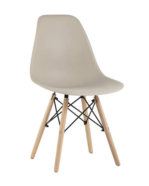 Стул Eames Style DSW бежевый (разборный каркас)