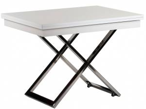 Стол-трансформер Левмар Cross G15/S79 белый глянец/ опоры нерж.сталь