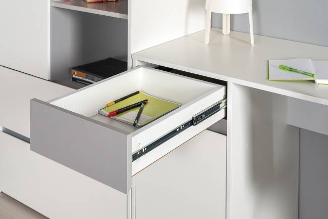 Стол Торонто с полкой и стеллажом цвет белый шагрень/стальной серый Стол Торонто с полкой и стеллажом цвет белый шагрень/стальной серый