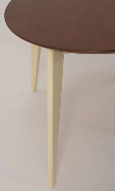 Стол обеденный круглый Сканди К100, слоновая кость/орех Стол обеденный круглый Сканди К100, слоновая кость/орех