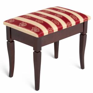 Банкетка Ретро М с ящиком средне-коричневый, ткань полоса бордо