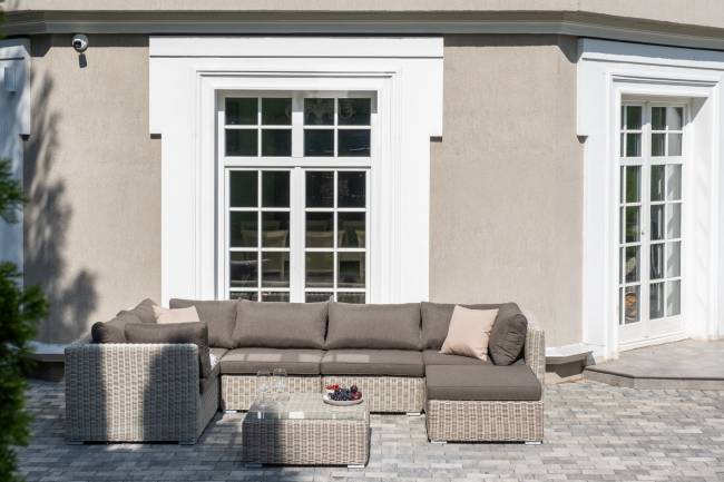 "Лунго" трансформирующаяся лаунж-зона из искусственного ротанга, цвет бежевый "Лунго" трансформирующаяся лаунж-зона из искусственного ротанга, цвет бежевый