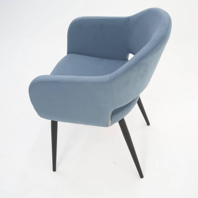 Стол Монте К 100 орех с креслами Пичч велюр синий