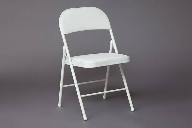 Стул складной FOLDER (mod. 032) / 1 шт. в упаковке каркас: металл, сиденье/спинка: экокожа, 41*51*76см, белый белый каркас: металл, сиденье/спинка: экокожа