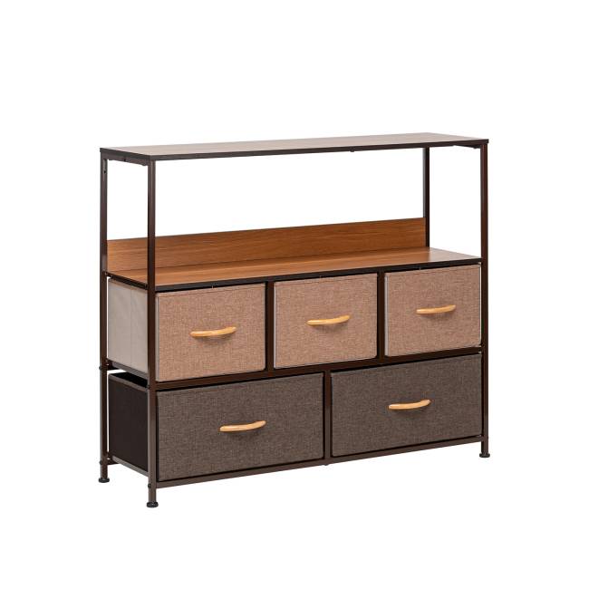 Комод Leset Локи 5 ящиков с полкой Коричневый Бежевый, светло-коричневый, темно-коричневый Комод Leset Локи 5 ящиков с полкой Коричневый Бежевый, светло-коричневый, темно-коричневый