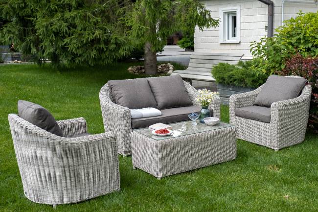 "Кон Панна" диван из искусственного ротанга двухместный, цвет бежевый "Кон Панна" диван из искусственного ротанга двухместный, цвет бежевый