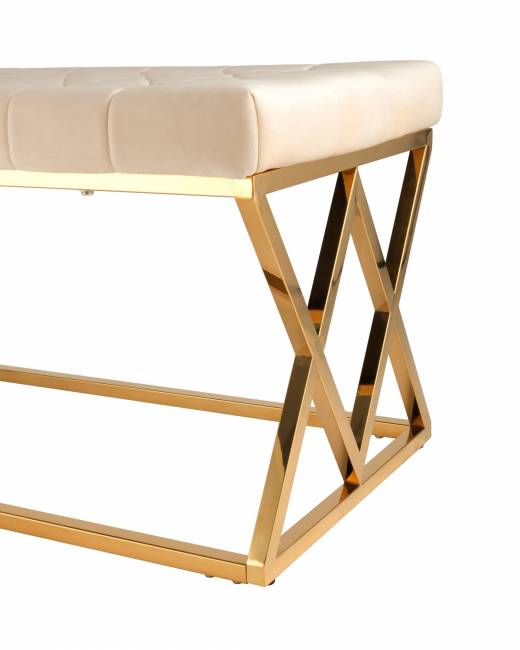 Банкетка ИНСИГНИЯ велюр бежевый сталь золото Банкетка ИНСИГНИЯ велюр бежевый сталь золото