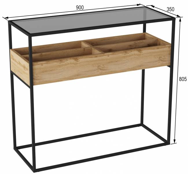 Консоль Калифорния Кассо К01 Дуб вотан Консоль Калифорния Кассо К01 Дуб вотан