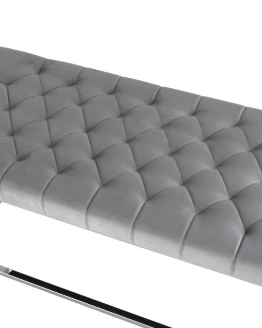 Банкетка ИНСИГНИЯ велюр серый сталь серебро Банкетка ИНСИГНИЯ велюр серый сталь серебро