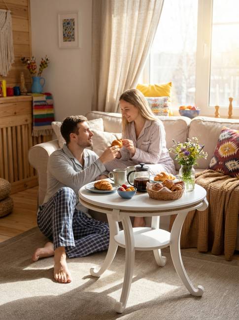 Стол журнальный Глория М молочный дуб Л