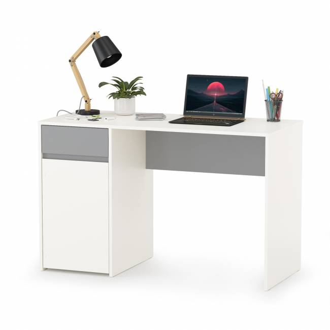 Стол для молодёжной Торонто 12.149 цвет белый шагрень/стальной Стол для молодёжной Торонто 12.149 цвет белый шагрень/стальной