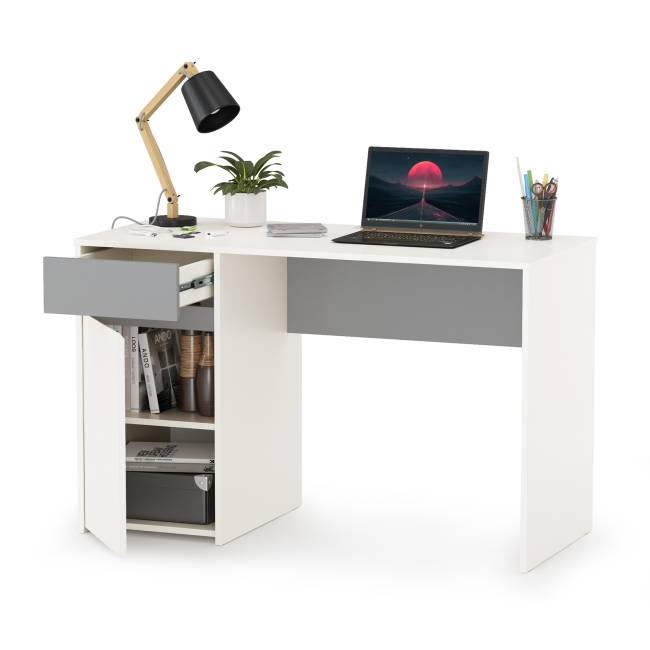 Стол для молодёжной Торонто 12.149 цвет белый шагрень/стальной Стол для молодёжной Торонто 12.149 цвет белый шагрень/стальной