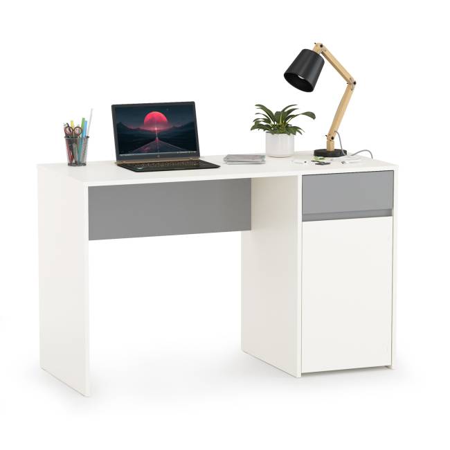 Стол для молодёжной Торонто 12.149 цвет белый шагрень/стальной Стол для молодёжной Торонто 12.149 цвет белый шагрень/стальной