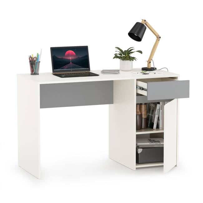 Стол для молодёжной Торонто 12.149 цвет белый шагрень/стальной Стол для молодёжной Торонто 12.149 цвет белый шагрень/стальной