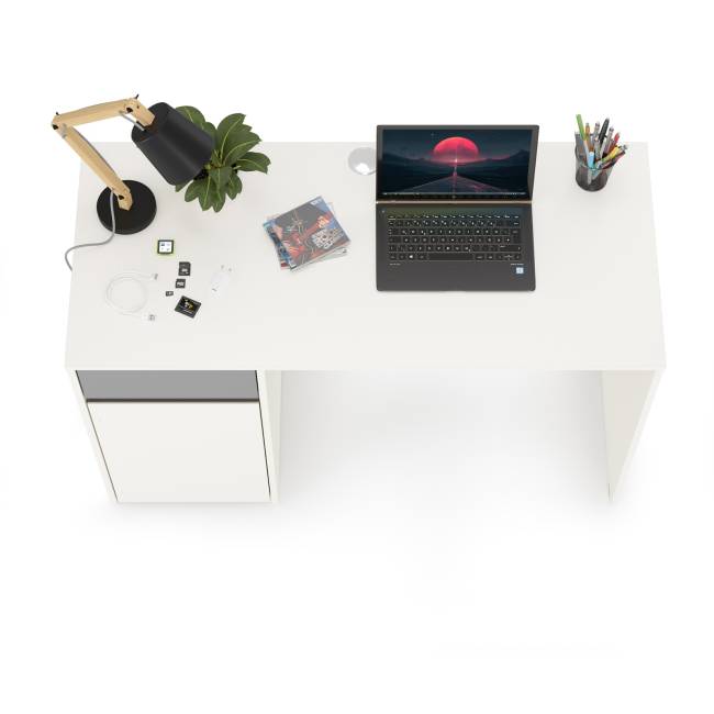 Стол для молодёжной Торонто 12.149 цвет белый шагрень/стальной Стол для молодёжной Торонто 12.149 цвет белый шагрень/стальной